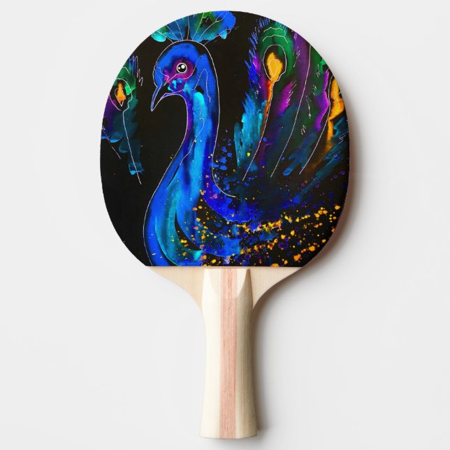 Raquette De Ping Pong Peinture Whimsical Peacock (Devant)