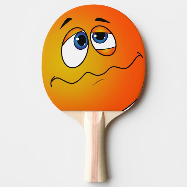 Raquette De Ping Pong Pelle de ping pong avec emoji. (Devant)