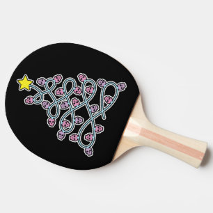 Raquette De Ping Pong Pelle de ping-pong en forme de crânes gothiques po