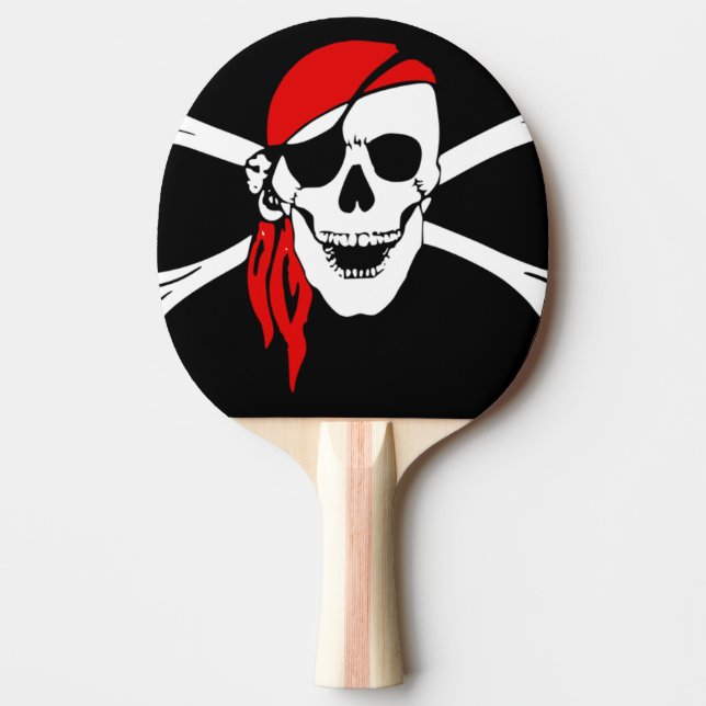 Raquette De Ping Pong pelle tennis de table « pirate ». (Devant)