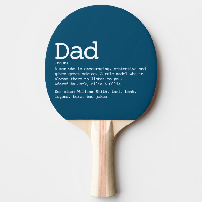 Raquette De Ping Pong Père de Custom Définition de Father's Day Blue (Devant)