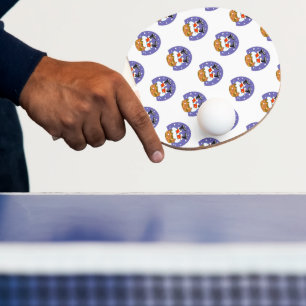 Raquette De Ping Pong Père Noël À Chimney, Neige, Noël, Nouvel An