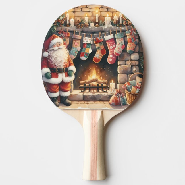 Raquette De Ping Pong Père Noël par foyer Noël Stockage (Devant)