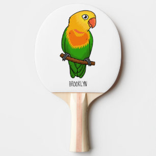 Raquette De Ping Pong Perroquet cartoon mignon d'inséparable