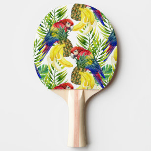 Raquette De Ping Pong Perroquets Et Fruits Tropicaux