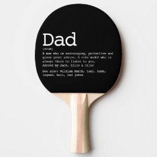 Raquette De Ping Pong Personalized Dad Définition de Modern Black