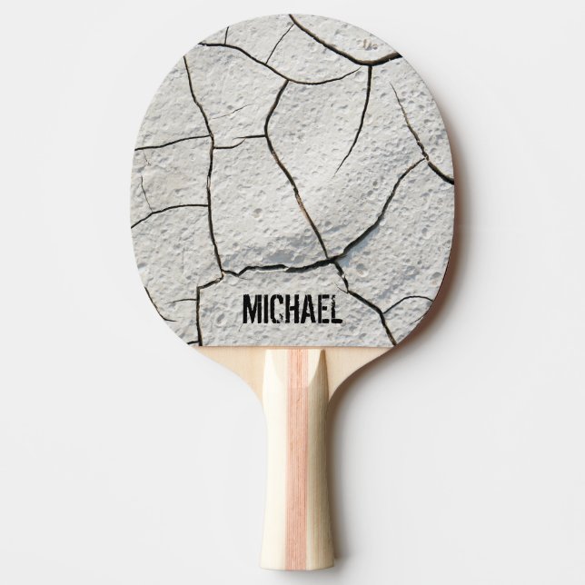 Raquette De Ping Pong Personnalisé - Cracked Earth Dirt Cool Texture (Devant)