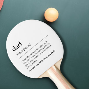 Raquette De Ping Pong Personnalisé Enfants papa définition noir et blanc