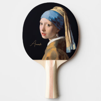 Raquette De Ping Pong Personnalisée-fille avec perle oreille-vermeer