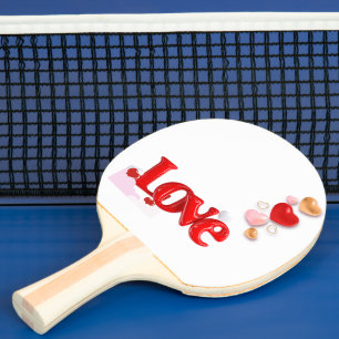 Raquette de ping pong personnalisée Love & Hearts