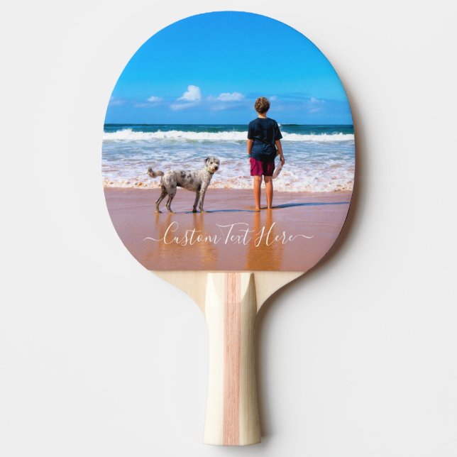 Raquette De Ping Pong Personnalisez votre pagaie photo avec texte (Devant)