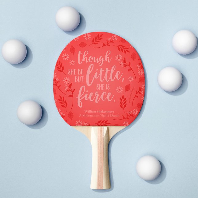 Raquette De Ping Pong Petit Floral Rouge Mais Fierce William Shakespeare (Créateur téléchargé)
