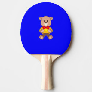 Raquette De Ping Pong Petit Ours en peluche mignon sur Paddle Bleu Ping 