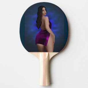 RAQUETTE DE PING PONG PETITE FILLE COURBE GRAND BAS BEAUTY PING PONG PAD