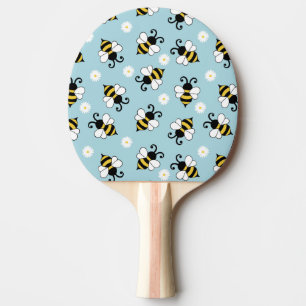 Raquette De Ping Pong Petites abeilles mignonnes et fleurs marguerites m