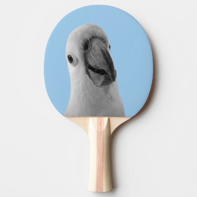Raquette De Ping Pong Photo de cokatée d'animal noir et blanc (Devant)