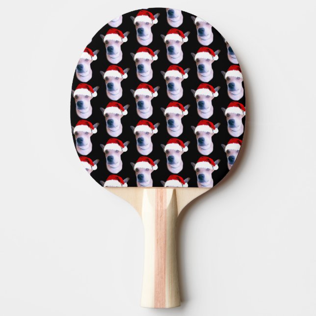 Raquette De Ping Pong Photo de Noël de chien personnalisé (Devant)