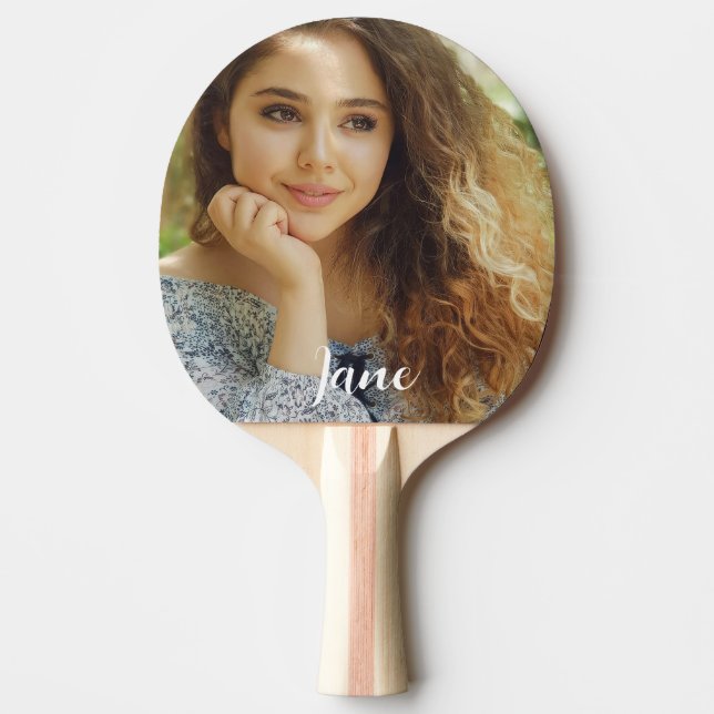 Raquette De Ping Pong Photo personnalisée et nom personnalisé (Devant)
