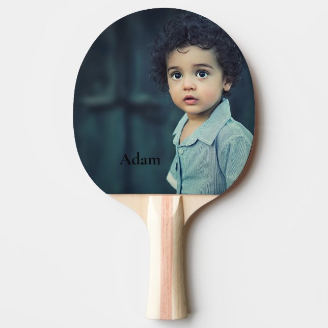 Raquette De Ping Pong Photo personnalisée et texte (Devant)