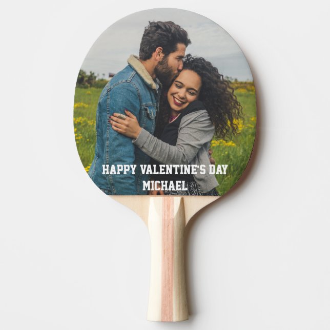 Raquette De Ping Pong Photos personnalisées Heureuse Sainte-Valentin Je  (Devant)