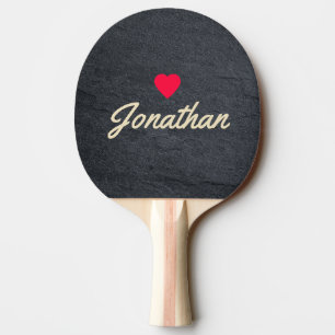 Raquette De Ping Pong Pierre de granit foncé Signature cœur vintage