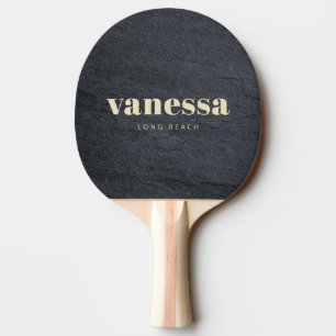 Raquette De Ping Pong Pierre de granit sombre Minimal Moderne Classique
