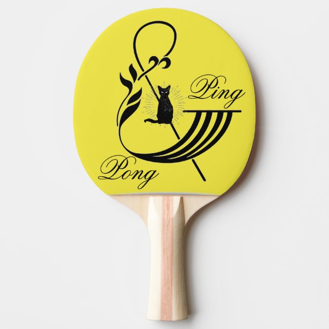 Raquette De Ping Pong Ping Jaune Fun et Pong Paddle (Devant)