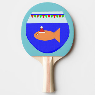Raquette De Ping Pong Ping-paddle personnalisé de poisson d'or de Noël