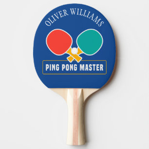 Raquette De Ping Pong PING PONG MASTER Personnalisé Editable Blue