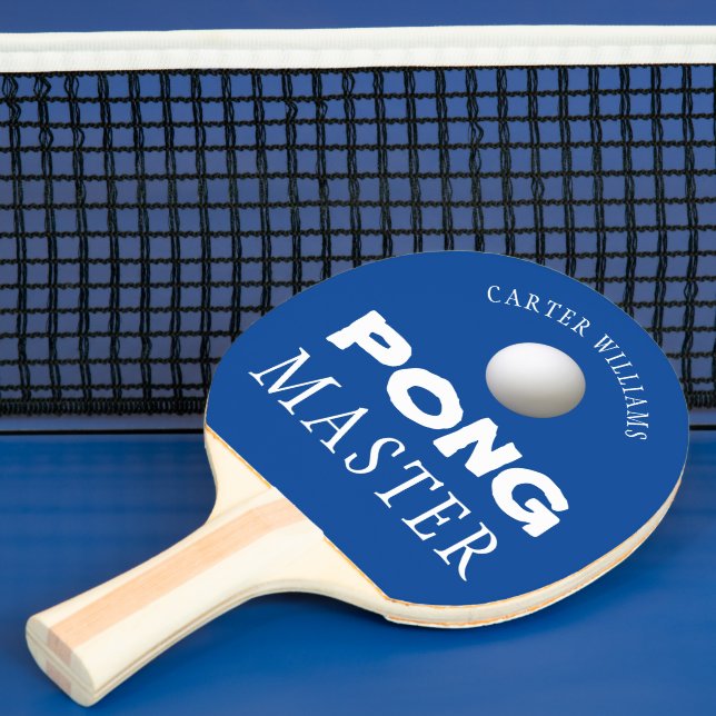 Raquette De Ping Pong PING PONG MASTER Personnalisé Editable Blue (Insitu)