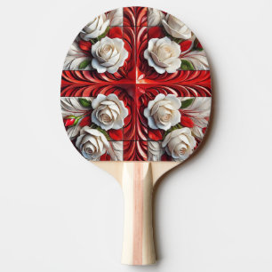 Raquette De Ping Pong Ping pong paddle avec anglais Rose Design