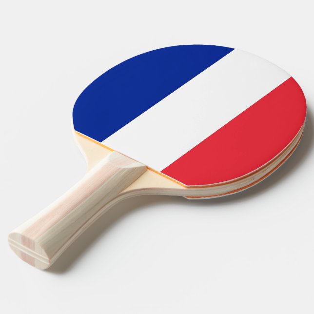 Raquette De Ping Pong Ping pong paddle avec Drapeau de France (Devant Angle)
