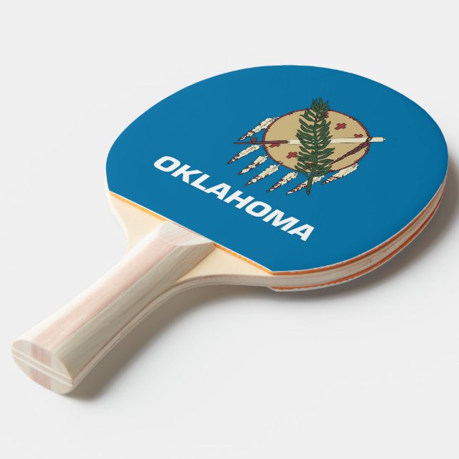 Raquette De Ping Pong Ping pong paddle avec Drapeau de l'état de l'Oklah (Devant Angle)