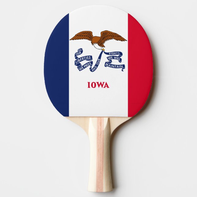 Raquette De Ping Pong Ping pong paddle avec Drapeau de l'Iowa, USA (Dos)