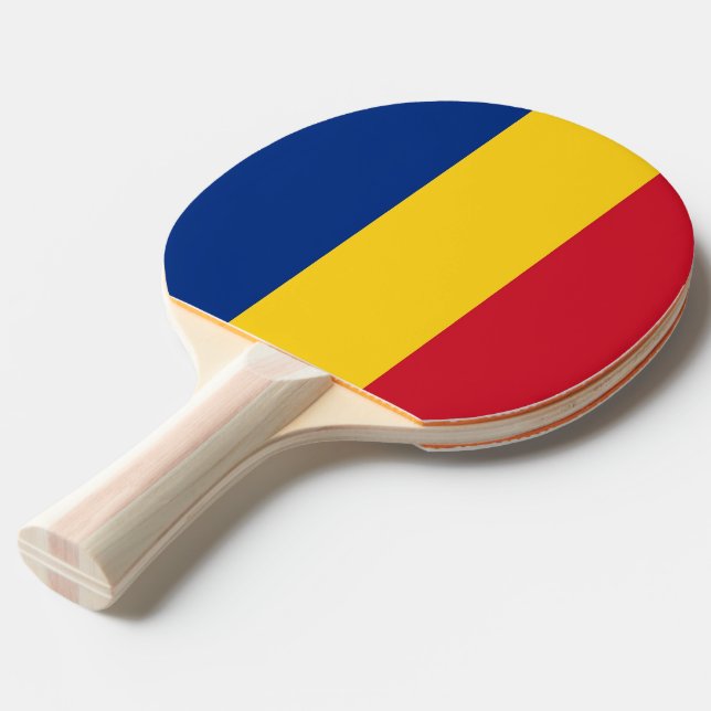 Raquette De Ping Pong Ping pong paddle avec Drapeau de Roumanie (Devant Angle)