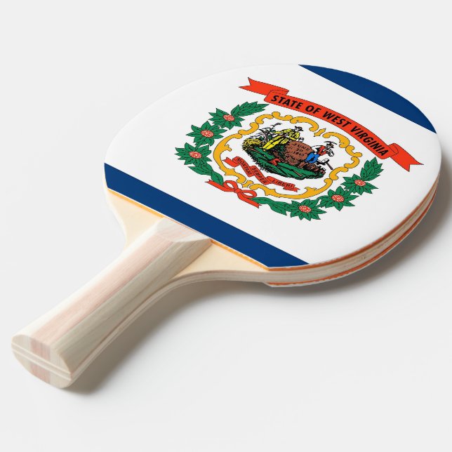 Raquette De Ping Pong Ping pong paddle avec Drapeau de Virginie Occident (Devant Angle)