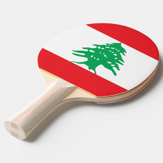 Raquette De Ping Pong Ping pong paddle avec Drapeau du Liban (Devant Angle)