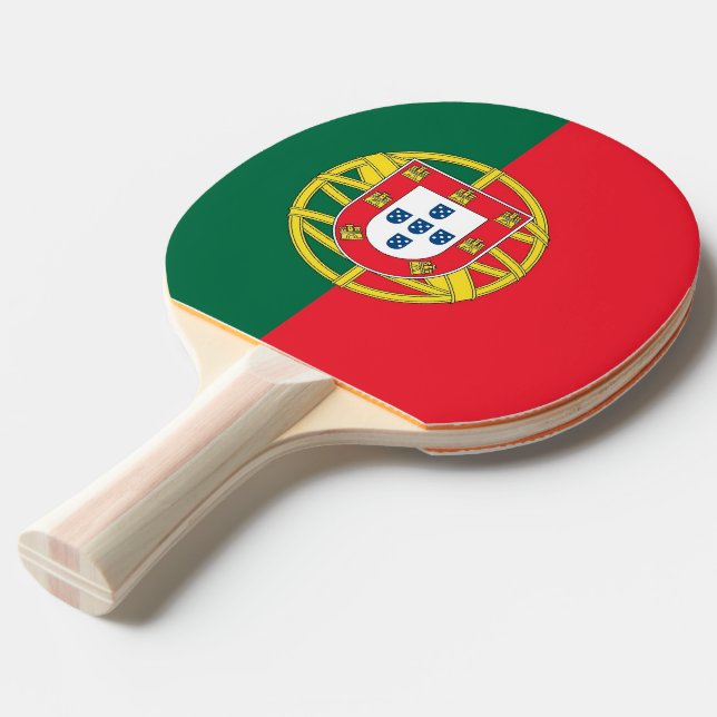 Raquette De Ping Pong Ping pong paddle avec Drapeau du Portugal (Devant Angle)