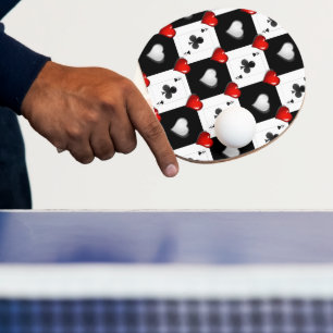 Raquette De Ping Pong Ping Pong Paddle Coeurs rouges