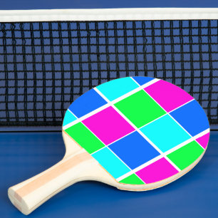 Raquette De Ping Pong Ping Pong Paddle Colorful Carrés lumineux