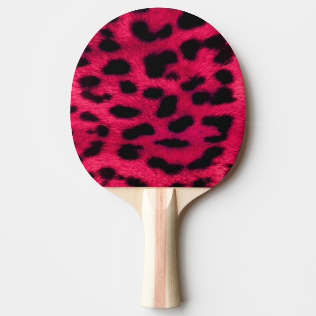 Raquette De Ping Pong Ping Pong Paddle/Empreinte de léopard rose chaud (Devant)