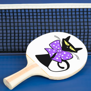 Raquette De Ping Pong Ping Pong Paddle Feline Chat Kitten Meow
