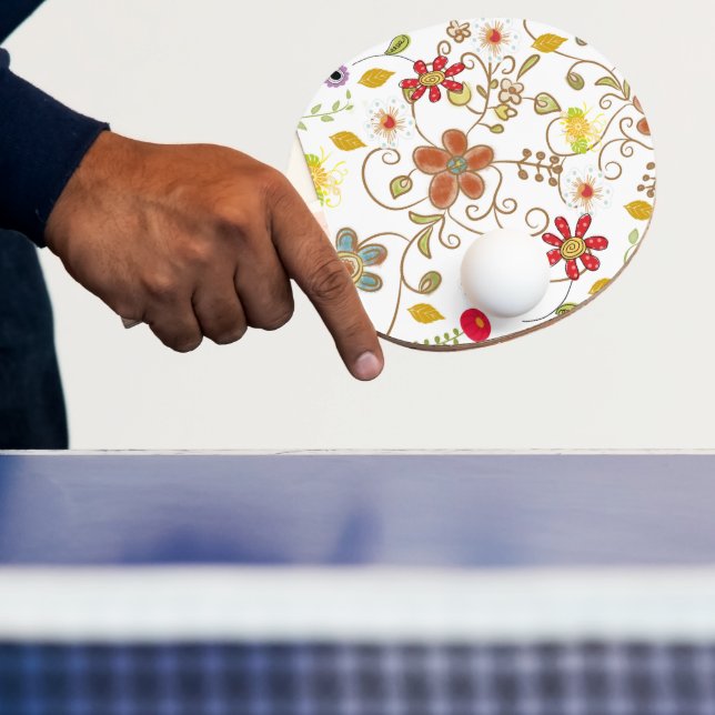 Raquette De Ping Pong Ping Pong Paddle Floral Flowers (Insitu)