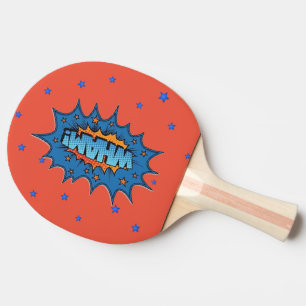 Raquette De Ping Pong Ping Pong Paddle - Pop Art Wham Blue Orange