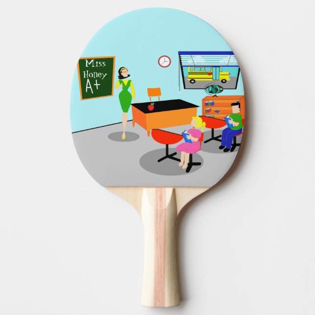 Raquette De Ping Pong Ping Pong Paddle, professeur rétro (Devant)