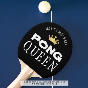 Raquette De Ping Pong PING PONG QUEEN Personnalisé modifiable noir