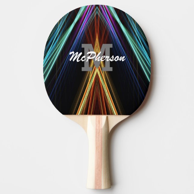Raquette De Ping Pong Ping Pong Vibrant Colors with monogram and name (Devant)