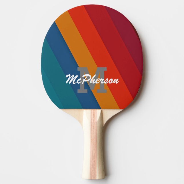 Raquette De Ping Pong Ping Pong Vivid Stripes with monogram and name (Devant)