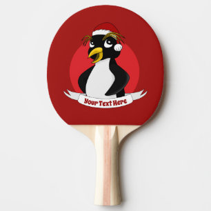 Raquette De Ping Pong Pingouin mignon crêpé dessin de Noël Ping Pong P