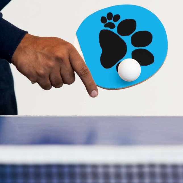 Raquette De Ping Pong Pingpong Paddle - Pawprint Polydactyle droit sur B (Insitu)